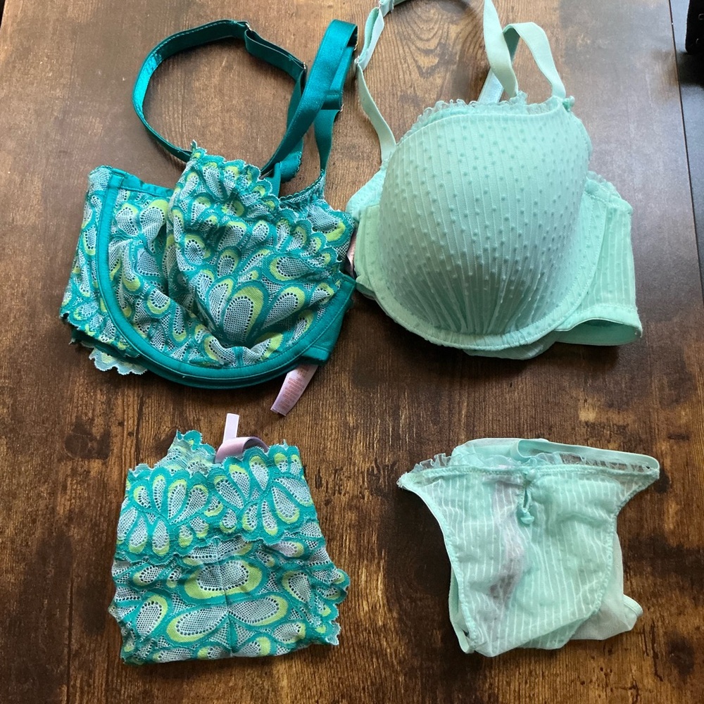 Aqua and Teal Lingerie Set